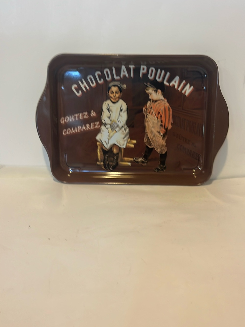 Chocolat Poulain Vintage Advertising Tin Tray